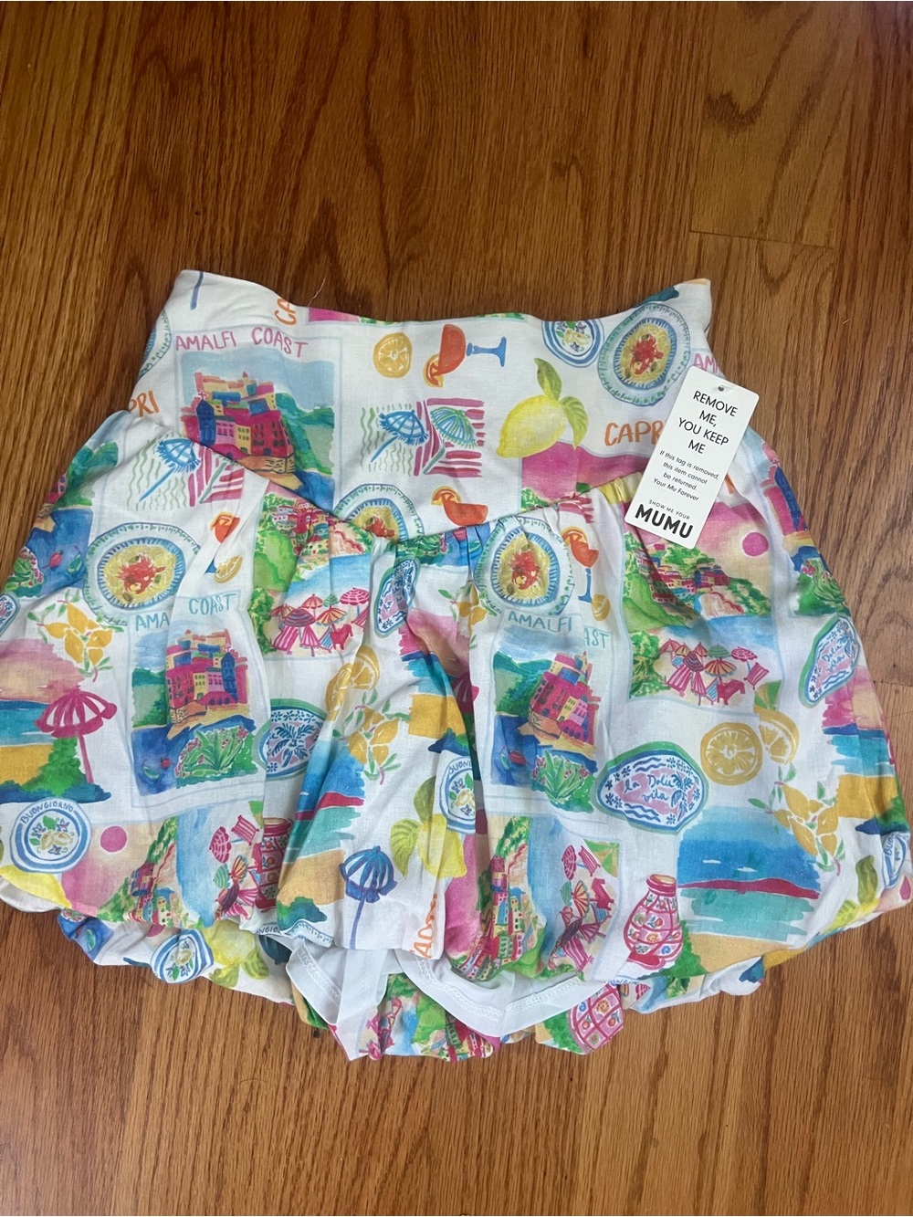 Show Me Your MuMu Celeste Amalfi Coast Print Skort - White Multi Small NWT
